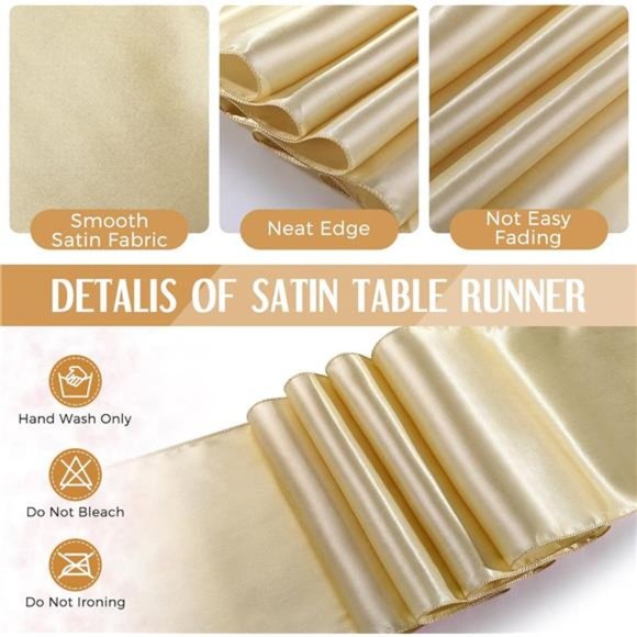 24 Packs Wedding Satin Table Runner Disposable Plastic 54 x108 Inch Table Cloths - Picture 4 of 6
